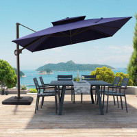 Arlmont & Co. Winon 132'' Cantilever Umbrella with Crank Lift , Counter Weights Included