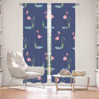 East Urban Home Lined Window Curtains 2-panel Set for Window Size by Metka Hiti - Flamingo II