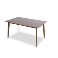 Corrigan Studio Compas Mid-Century Modern Rectangular 59-Inch Solid Wood Dining Table In Brown