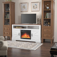 R.W.FLAME 60''W Media Console Tv Stand For Tvs With Electric Fireplace Included
