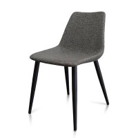 Corrigan Studio Caroline Dining Chair, Grey Mist Fabric, Set Of 2