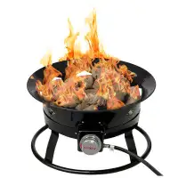 Flame King Flame King Smokeless Propane Fire Pit, 19-inch Portable Firebowl, 58K BTU with Self Igniter & Cover