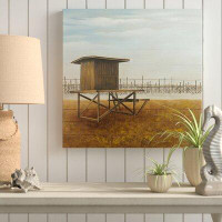 Highland Dunes 'Newport Beach Lifeguard Tower' Oil Painting Print on Wrapped Canvas