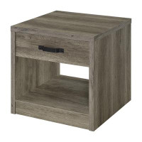 Millwood Pines Braisley Grey Driftwood 1-Drawer End Table