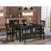Charlton Home Sorrentino 6 - Piece Butterfly Leaf Rubberwood Solid Wood Dining Set