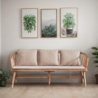Corrigan Studio All solid wood sofa small apartment winter and summer dual use modern simple wood ash wood sofa