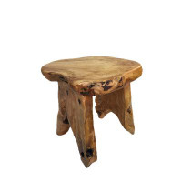 Millwood Pines Calonia Solid Wood Accent Stool