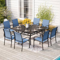 Alphamarts Square 8 - Person 60" Long Dining Set