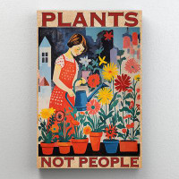 Trinx Plants Not People - 1 Piece Rectangle Graphic Art Print On Wrapped Canvas|0217