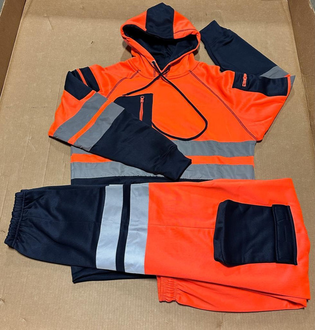 Work Hoodie, High Visibility &amp; Reflective Micro Fleece, Full Front Zipper, (Available in Stock) in Men's in Mississauga / Peel Region - Image 3