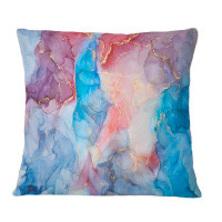 East Urban Home Blue And Purple Luxury Abstract Fluid Art VI - Modern Printed Throw Pillow