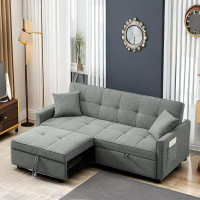 Latitude Run® Charay 82'' Pull Out Sleeper Sofa Bed with Side Pockets and Two Pillows