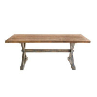 August Grove Mimi 79" Wide Reclaimed Pine Dining Table