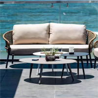 Bayou Breeze Bernadet 55.12'' Wide Outdoor Loveseat with Cushions
