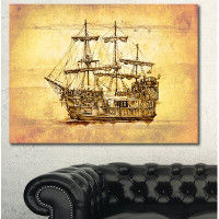 East Urban Home Brown Ancient Moving Boat - Graphic Art