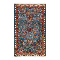 Isabelline One-of-a-Kind Hand-Knotted New Age 3'1" x 5'1" Wool Area Rug in Blue/Red/Ivory