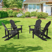 Rosecliff Heights Outdoor Adirondack Chair, Polywood Fire Pit Plastic Adirondack Chair For Patio, Deck And Garden,Set Of