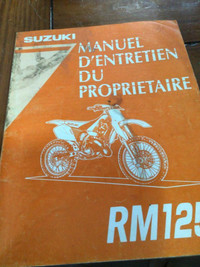 1996 Suzuki RM125 Manuel D’Entetien Du Proprietaire