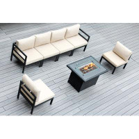 Latitude Run® Aluminum 7 Piece No Assembly Sectional with 42" Fire Table