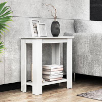 Ebern Designs 2-Tier Sofa Side Table with Storage Shelf