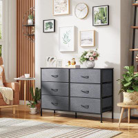 Rebrilliant Versatile Rustic Brown Fabric Dresser - TV Stand, Ample Storage, Sturdy Structure
