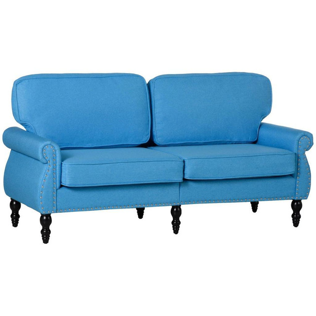 STYLISH MIDBACK DOUBLE SOFA WITH SPONGE PADDING RUBBER WOOD LEG HOME OFFICE in Couches & Futons