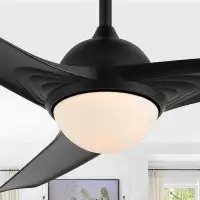 Ivy Bronx Sully 52" 1-Light Contemporary Industrial Iron/Plastic Mobile-App/Remote-Controlled 6-Speed Propeller Integrat
