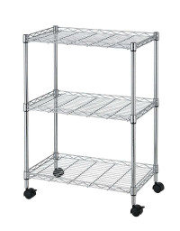 NEW 3 LAYER WIRE SHELVING RACK & CASTERS WS883