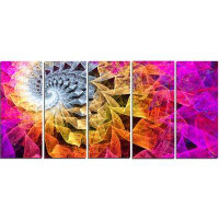 Made in Canada - Design Art 'Colourful Spiral Kaleidoscope' Graphic Art Print Multi-Piece Image on Canvas