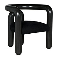 Noir Trading Inc. Hockney Solid Wood Arm Chair in Pale/Black