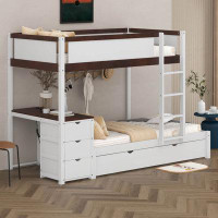 Harriet Bee Shauna Kids Twin Over Twin Bunk Bed with Trundle