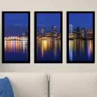 Made in Canada - Picture Perfect International Vancouver Skyline - 3 Piece Picture Frame Photograph Print Set on Acrylic