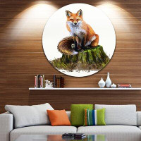 Design Art 'The Clever Fox Illustration' Painting Print on Metal