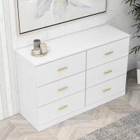 Ebern Designs White 6-Drawer Dresser