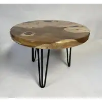 WoodenArtPro Table basse en résine époxy jaune-érable transparent