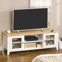 Latitude Run® Homcom Contemporary Tv Stand: Spacious Entertainment Centre With Cabinets & Shelves, Fits 60"" Tvs - Ideal