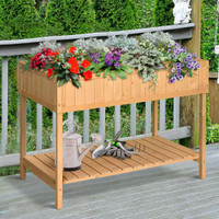 Planter Bed 43.25" x 18" x 30" Natural Wood
