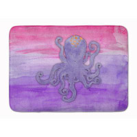 Zoomie Kids Wesley Octopus Watercolor Rectangle Microfiber Non-Slip Bath Rug