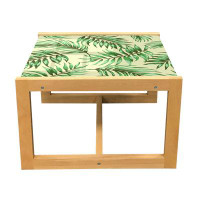 East Urban Home East Urban Home Exotic Coffee Table, Print Of Jungle Foliage Luau Vibes, Acrylic Glass Centre Table With