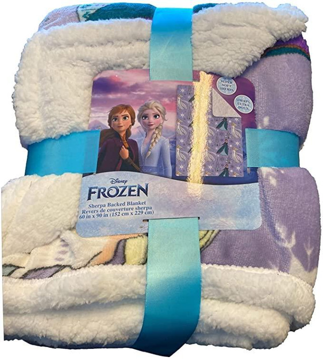 Disney Frozen Explore & Believe Sherpa Plush Throw Kids Blanket - Girls 60x90 Blanket Printed Princess Characters in Bedding - Image 4