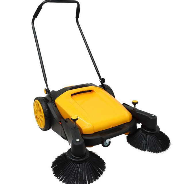 Triple Brush Push Power Sweeper Pavement Sweeper Portable Hand Push Without Sunroof Working Width 41Inch Yellow 025301 in Other Business & Industrial in Toronto (GTA) - Image 3