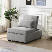 Ebern Designs Jayziah 39.8'' Velvet Armless Folding Sofa Bed for living room, bedroom, dorm, or office.