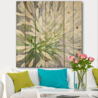Made in Canada - East Urban Home Flower Cleome Splash II - Traditional Floral Print on Natural Pine Wood