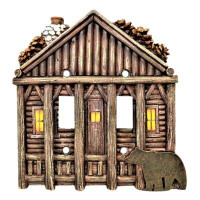 Decor Idea Cozy Cabin with Bear 2-Gang Toggle Light Switch Wall Plate