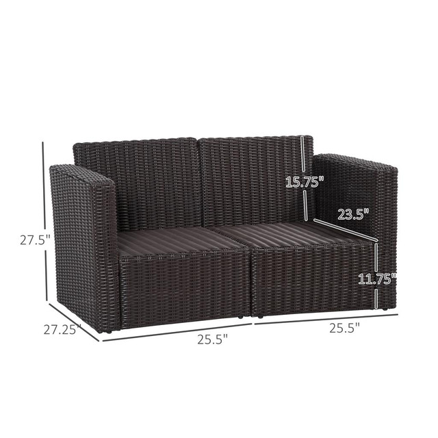 Rattan Sofa Set 25.5"x27.25"x27.5" Blue in Patio & Garden Furniture - Image 3