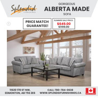 Summer Sale!! Gorgeous, Alberta Made Sofa Blow Out