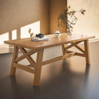 Hokku Designs 86.61" Burlywood Solid Wood Rectangular Dining Table