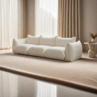 HOUZE 102.35" White Velvet Modular Sofa cushion couch