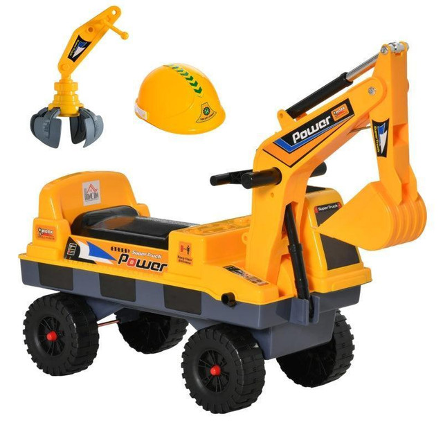 NO POWER RIDE ON EXCAVATOR CONSTRUCTION DIGGER MULTI-FUNCTIONAL TRUCK TOY in Toys & Games