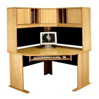 Rush Furniture Office Modulars Computer Desk with Hutch